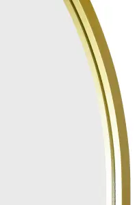 MirrorOutlet Arcus - Gold Metal Framed Arched Garden Wall Mirror 63" X 31" (160CM X 80CM)