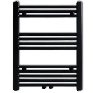 Bathroom Heating Towel Rail Radiator Straight 600x764 mm Black