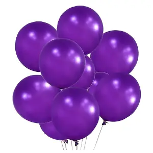 Globos Latex Metallic Balloons (Pack of 10) Purple (One Size)