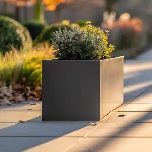 75cm Zinc Matte Grey Trough Planter