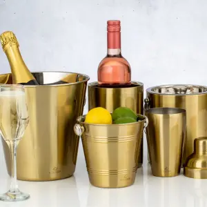 Viners Barware Stainless Steel Gold Champagne Bucket 4L