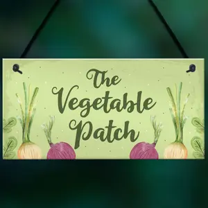 Red Ocean The Vegetable Patch Hanging Sign Garden Sign Summer House Plaque Shed Sign Garden Lover Gifts