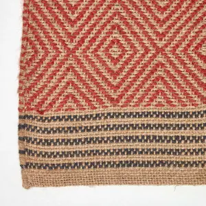 Homescapes Multicolour Geometric Patterned Jute Rug, 90 x 150 cm