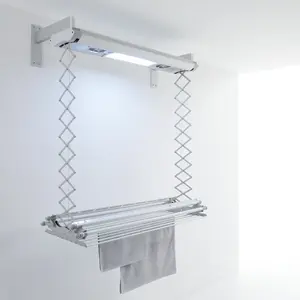 Steel Foldable Wall Mounted Drying Rack 130cm H x 38cm W x 17cm D