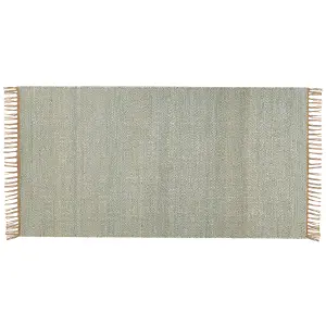 Jute Area Rug 80 x 150 cm Green LUNIA