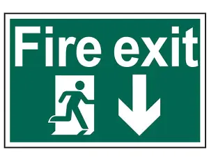 Durable Scan Fire Exit Sign with Arrow - PVC 300 x 200mm