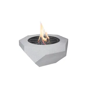 Field & Flame Rhoda Wood Burning BBQ Fire Pit in Concrete Grey 26744