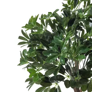 122cm Artificial Schefflera Arboricola Tree in Black Pot for Decoration Living Room