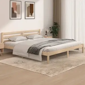 Berkfield Bed Frame Solid Wood Pine 180x200 cm Super King Size