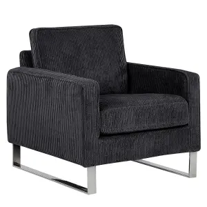 Beliani Retro Armchair VIND Corduroy Black