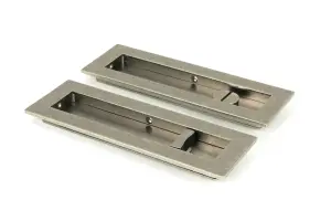 From The Anvil Pewter 175mm Plain Rectangular Pull - Privacy Set