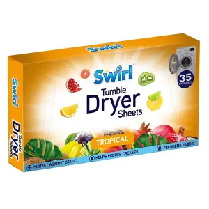 Swirl Tropical Fruit Dryer Sheets (Pack of 35) White (One Size)