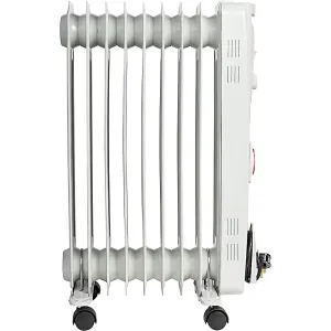 Mylek Oil Filled Electric Portable Heater Radiator with Adjustable Thermostat 2000w With Timer