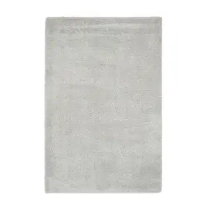 Silver Shaggy ,Modern Plain Rug for Dining Room-80cm X 150cm