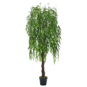 Artificial Plant Lifelike Willow Tree Indoor Plant Garden Decoration In Black Pot 180 cm