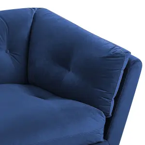 3 Seater Velvet Sofa Blue LENVIK