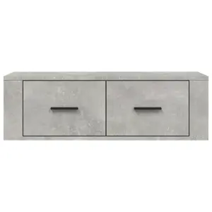 Berkfield Hanging TV Cabinet Concrete Grey 80x36x25 cm Engineered Wood