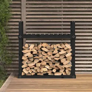 Berkfield Firewood Rack Black 110x35x108.5 cm Solid Wood Pine