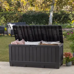 Keter Kentwood Graphite 350L Garden storage box 4x2 ft 590mm 1280mm