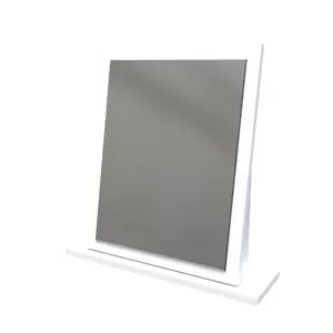 Linear White Rectangular Freestanding Framed mirror, (H)50.5cm (W)48cm