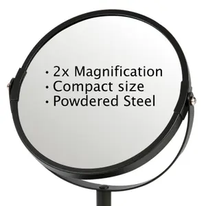 Showerdrape Capri Black 2x Magnifying Vanity Mirror