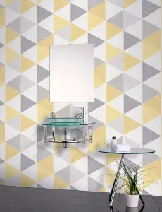 Arthouse Scandi Triangle Yellow Wallpaper