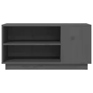 Berkfield TV Cabinet Grey 80x35x40.5 cm Solid Wood Pine