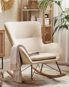 Rocking Chair ELLAN Velvet Beige