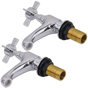 Rinse Bathrooms Traditional Bathroom Crosshead Bath Pillar Taps Pair Chrome