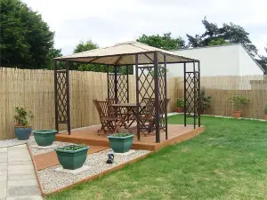 Primrose Bamboo Slat Natural Garden Fence Screening Roll Privacy W4m x H1.2m