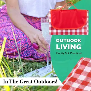 Red Oxford Picnic Blanket - Waterproof Gingham - Summit