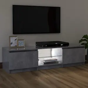 Berkfield TV Cabinet with LED Lights Concrete Grey 120x30x35.5 cm