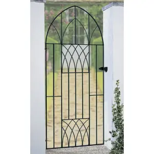 ABBI Metal Tall Bow Top Garden Gate 914mm GAP x 1950mm High ABZP42