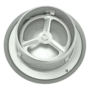 SPARES2GO Stainless Steel Round Ceiling Extractor Exhaust / Supply Wall Vent (5" / 125mm)