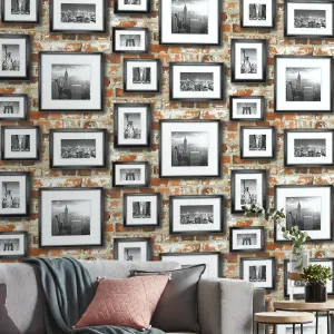 Kerneri Multicolour Brick effect New York Smooth Wallpaper Sample