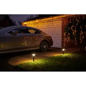 Black Low Voltage Battery Powered Integrated LED Aluminum Pathway Light Pack (Set of 2)