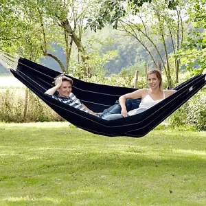 Amazonas Barbados Black Double Cotton Traditional Garden Hammock With Bag