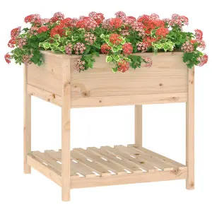 Berkfield Planter with Shelf 82.5x82.5x81 cm Solid Wood Pine