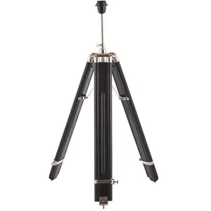 Adjustable Tripod Floor Lamp Dark Wood Standing Height Living Room Light Base