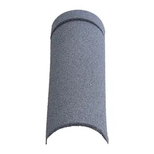 10Pcs Grey Half Round Ridge Tile Stone Coated Metal Roofing 420mm W x 85mm D x 85mm H