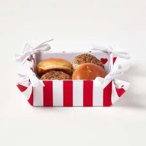 Homescapes Red Hearts Reversible Bread Basket