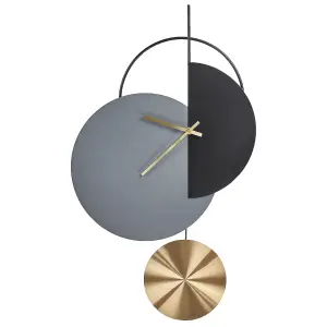 Beliani Modern Wall Clock NENDAZ Metal Grey