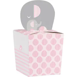 Creative Party Peanut Baby Shower Gift Boxes (Pack of 8) Pink/Grey/White (One Size)