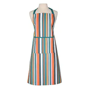 Dexam Recycled Cotton Striped Adult Apron Teal