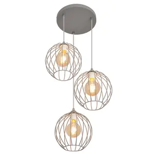 Luminosa Mercure Cluster Pendant Ceiling Light Grey 40cm