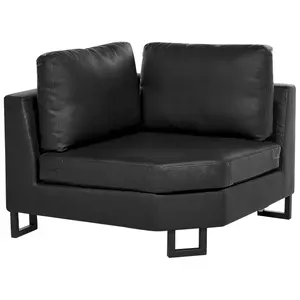 Corner Sofa STOCKHOLM Black Leather Right Hand