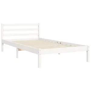 Berkfield Bed Frame with Headboard White 90x200 cm Solid Wood