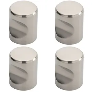 4 PACK - Cylindrical Cupboard Door Knob 16mm Diameter Polished Stainless Steel Handle