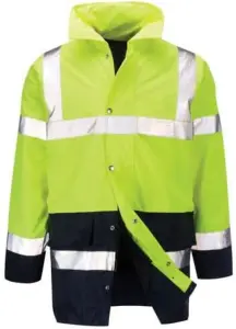 Mens Waterproof Hi Vis Bomber Jacket High Visibility Coat Contractor Yellow Small