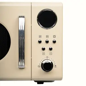 20L Retro Freestanding Microwave In Cream 700W SIA FRM20AP